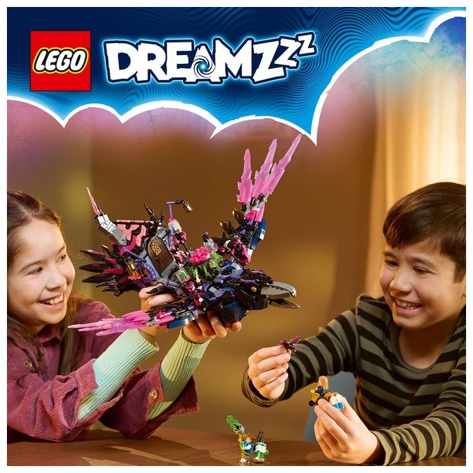 Lego Dreamzzz 2 in 1 Corvo di Mezzanotte della Mai-Strega, Giocattolo d'Avventura Trasformabile in Casa o Ragno, con 6 Personaggi