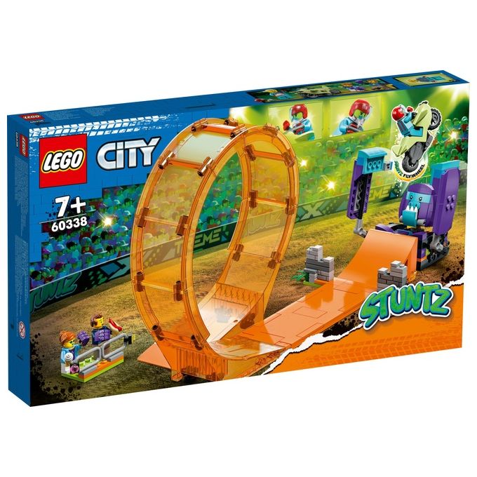 LEGO 60338 City Stuntz Giro della Morte dello Scimpanzé Set da Costruzione con Moto Carica e Vai Minifigure e Scimpanzé Meccanico colore Multicolore