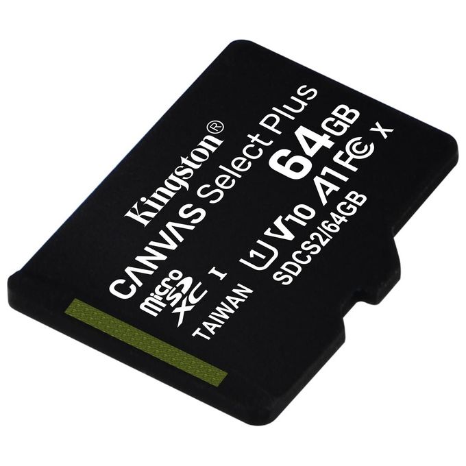 Kingston  Canvas Select Plus SDCS2-64GBSP Scheda microSD Classe 10, senza Adattatore SD, 64 GB