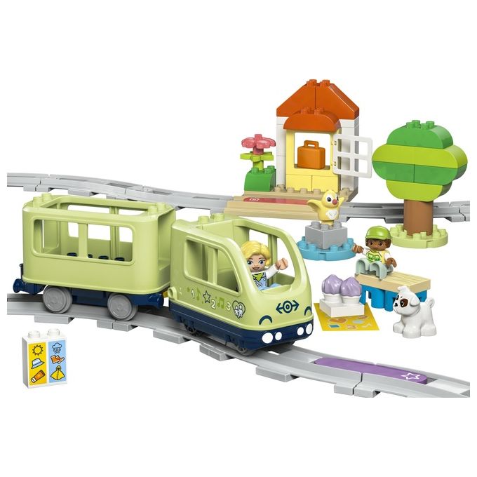 LEGO DUPLO Treno d'Avventura Interattivo con Pista Stazione Ferroviaria e 3 Mattoncini Multifunzione