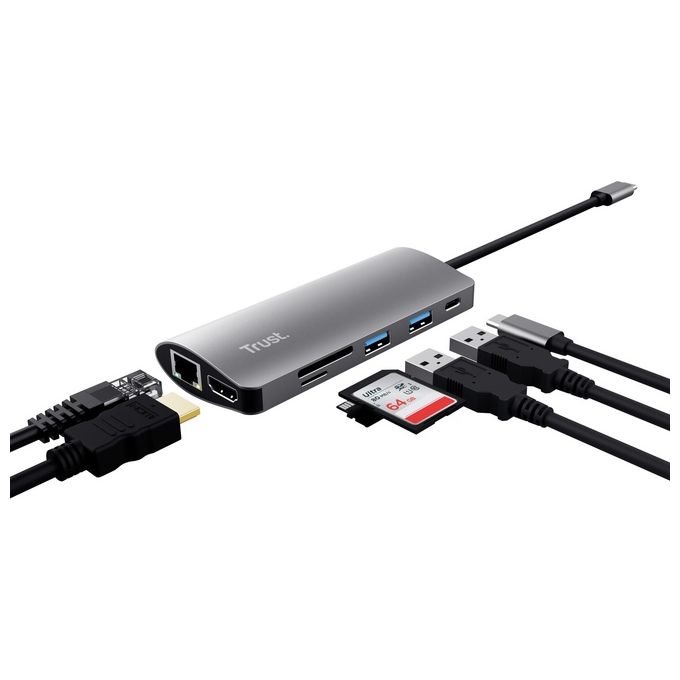 Trust Dalyx Scheda di Interfaccia e Adattatore Interno Hdmi Rj-45 Usb 3.2 Gen 1