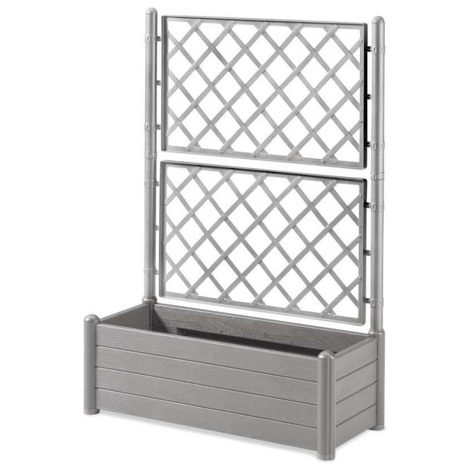 Stefanplast Fioriera Bellitalia Rettangolare 100 com con Spalliera Grigio