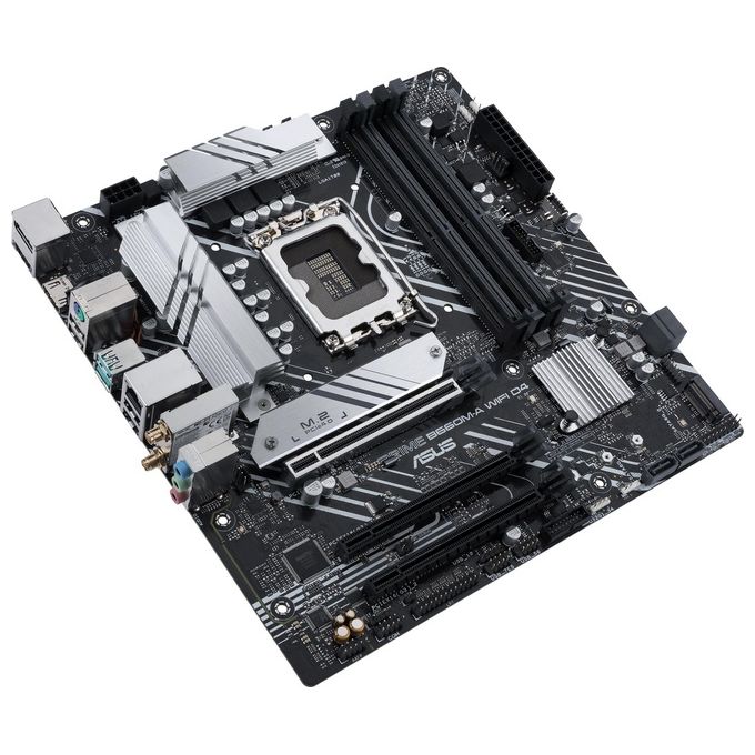 ASUS PRIME B660M-A WiFi D4 Scheda Madre mATX, Intel B660, LGA1700, DDR4, PCI 4.0, LAN Intel 1Gb, WiFi 6, Realtek 7.1 Surround, 2xM.2, 4xSATA 6GB-s, USB 3.2 Gen 2, Armoury Crate, Nero