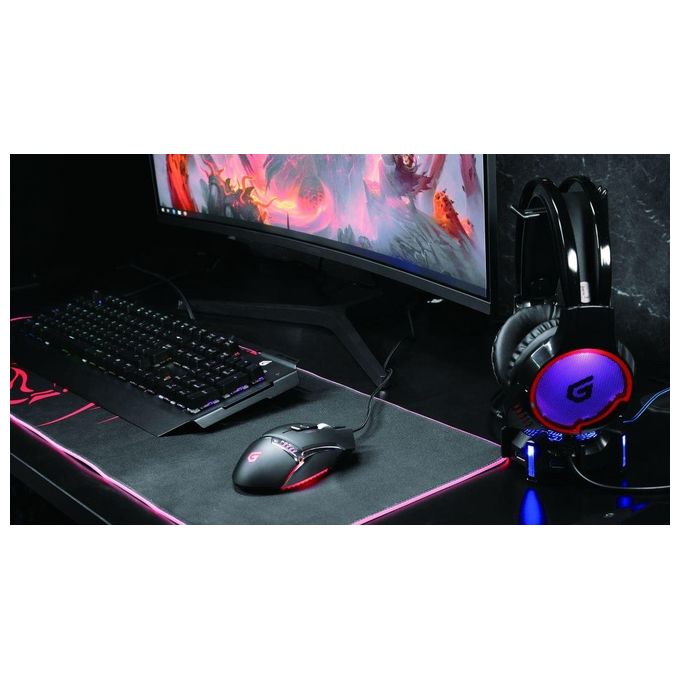 Conceptronic ATHAN U1 Gaming Headset Usb 7.1 Nero-Rosso