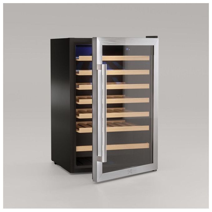 Les Petits Champs CAVC48 Cantinetta Vino a libera installazione 48 bottiglie Classe energetica G con Compressore una zona 4-18C 83,4 cm Acciaio
