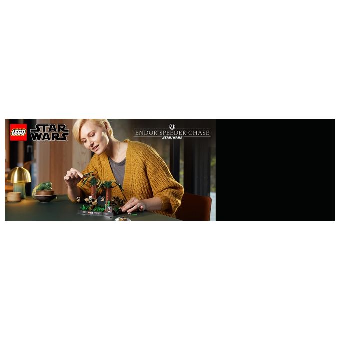 LEGO Star Wars 75353 Diorama Inseguimento con lo Speeder su Endor con Luke Skywalker e Principessa Leia, Il Ritorno dello Jedi