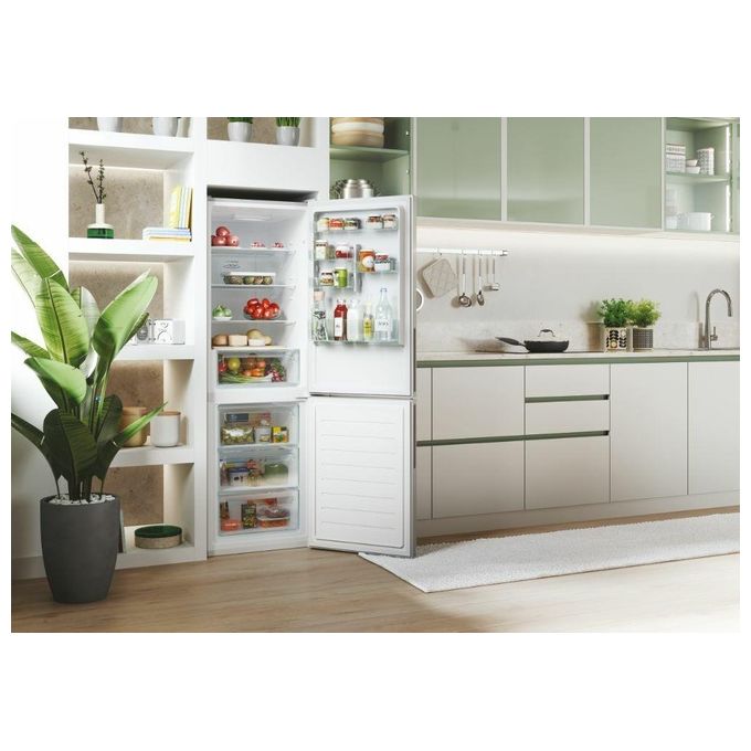 Candy CCE4T618ES Fresco Frigorifero Combinato Libera Installazione 341 Litri Classe Energetica E Total No Frost Circle+ Trattamento antimuffa 185cm Argento