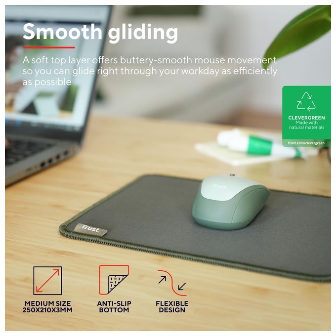 Trust Tappetino Mouse Eco Boye Verde