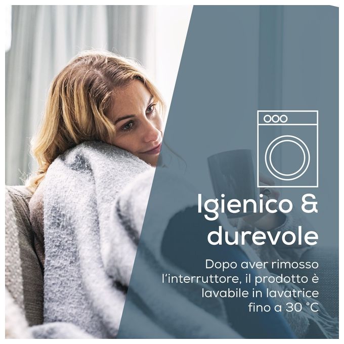 Beurer HD 75 Cosy Coperta Elettrica 100W Grigio Tessuto Felpato