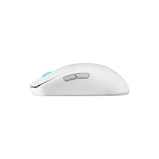 ASUS ROG Harpe Ace Mini - Mouse da gioco wireless 49 g leggero sensore ottico AimPoint Pro 42K microinterruttori ottici ROG Polling Rate Booster Esports e FPS piccolo medio bianco lunare
