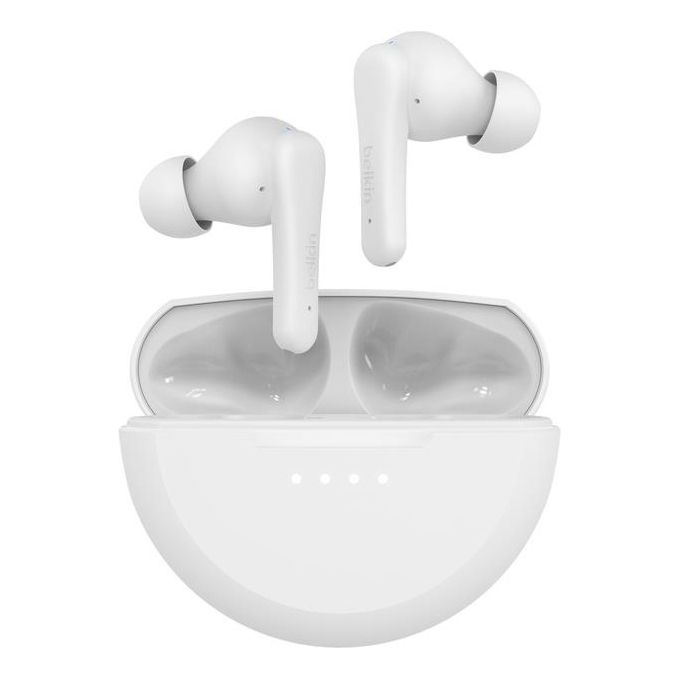 Belkin SoundForm Rhythm Auricolari True Wireless con Microfono Ricarica Usb-c Rapida Bluetooth Bianco