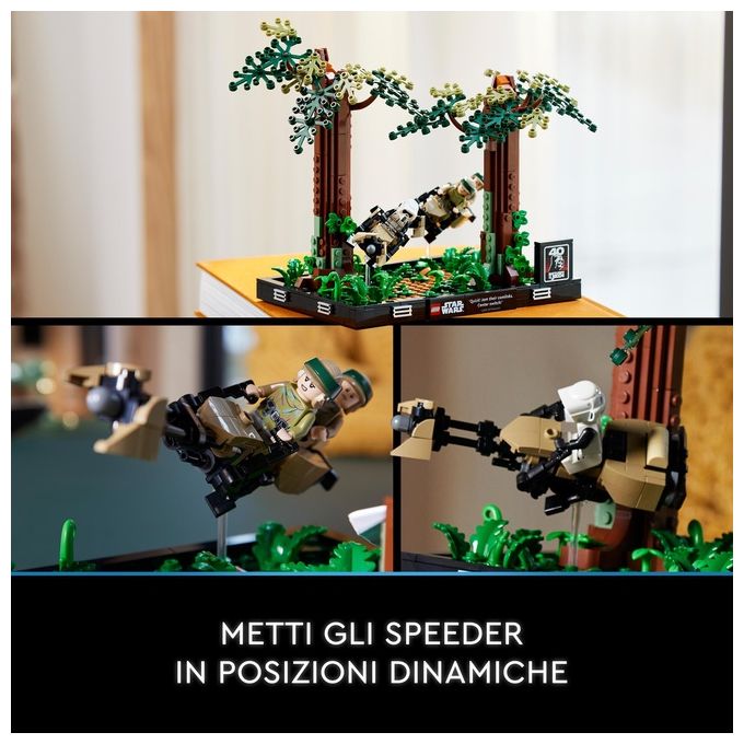LEGO Star Wars 75353 Diorama Inseguimento con lo Speeder su Endor con Luke Skywalker e Principessa Leia, Il Ritorno dello Jedi