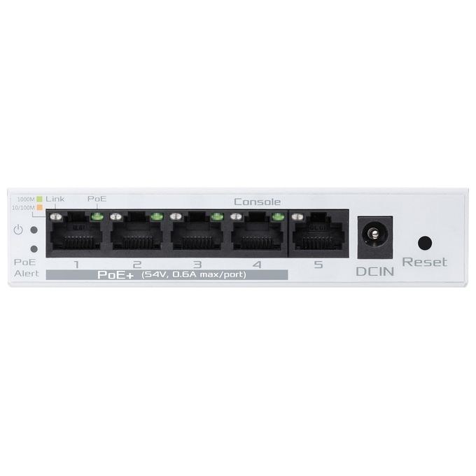 ASUS ExpertWiFi EBP15 Switch PoE Smart Managed a 5 porte GbE 4 PoE 60 watt supporto QoS IGMP Montaggio a parete Bianco