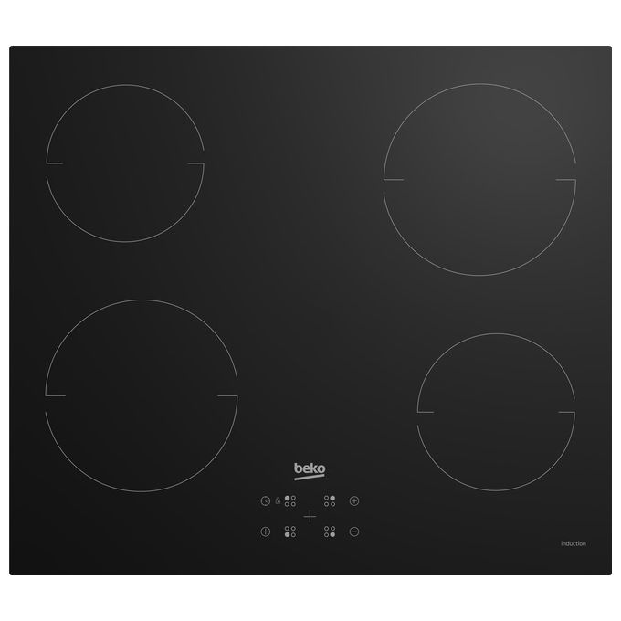 BEKO HII64401QT Piano Cottura Induzione 4 Fuochi Larghezza 59 cm in Vetro colore Nero