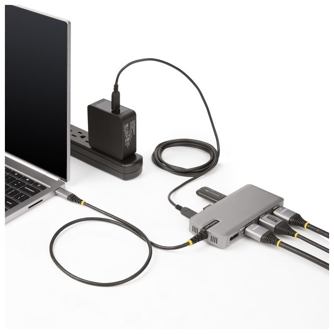 StarTech.com Adattatore Multiporta USB-C Docking Station USB Type-C 2x 4K30Hz  HDMI e DisplayPort 4K 60Hz Hub USB a 3 Porte 10Gbps