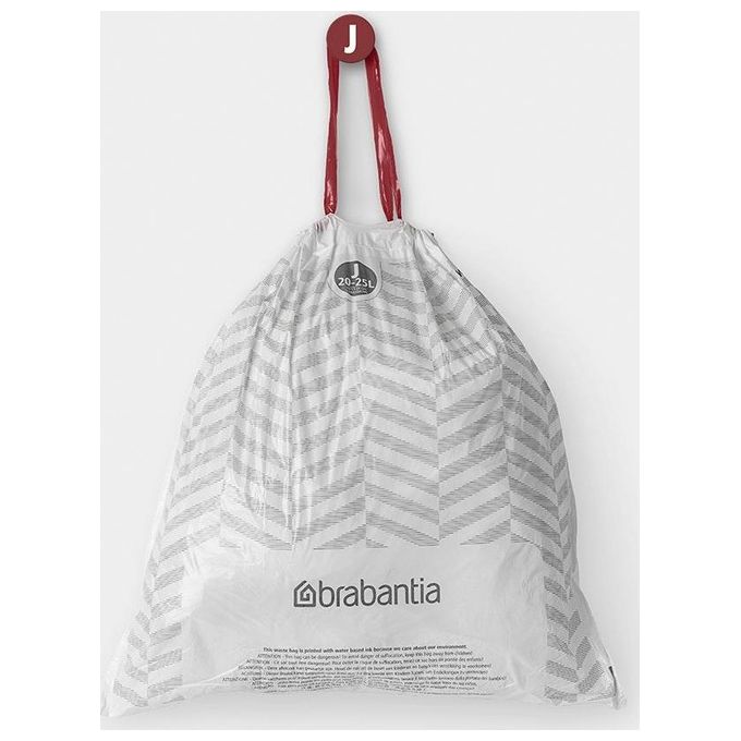 Brabantia 115608 PerfectFit Sacchi Immondizia Codice J 23 L 40 pz Plastica Riciclata colore Bianco