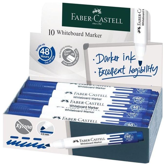 Faber Castell Confezione 10 Marker per Lavagna Blu