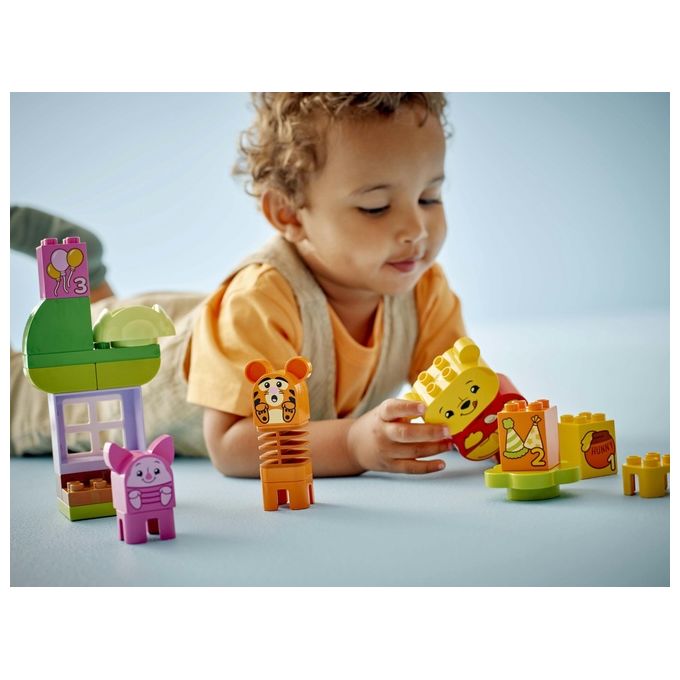 LEGO DUPLO - Disney Festa di Compleanno di Winnie the Pooh - Giocattolo Educativo con Personaggi con Doppio Volto e Casa sull'Albero Giochi Didattici per Bambini e Bambine da 18 Mesi in su - 10457