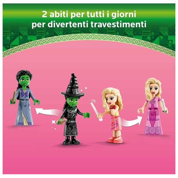 LEGO Wicked 75683 - Dormitorio di Glinda and Elphaba, Set da 740 pezzi con Minidoll Day and Night, Accessori, Valigetta Decorativa, Eta' 8+