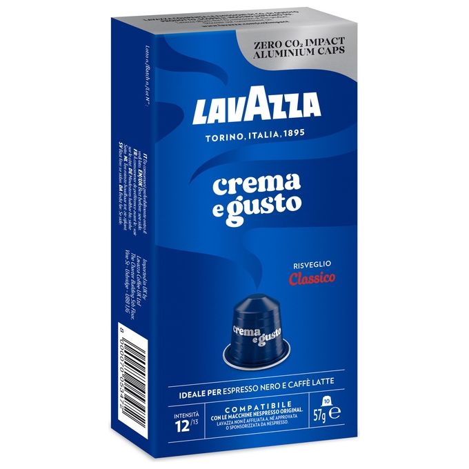 Lavazza LAVAZ-08672 Crema e Gusto Classico Capsule Caffe' Compatibili Nespresso Original Arabica Robusta Intensita' 12 10 Capsule
