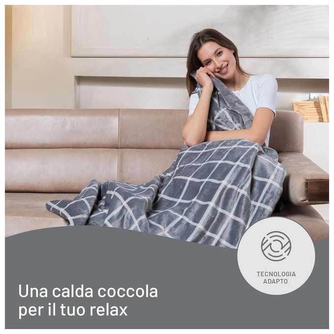 Imetec Adapto Velvet Square Plaid Riscaldabile 150x95cm