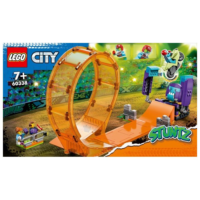 LEGO 60338 City Stuntz Giro della Morte dello Scimpanzé Set da Costruzione con Moto Carica e Vai Minifigure e Scimpanzé Meccanico colore Multicolore