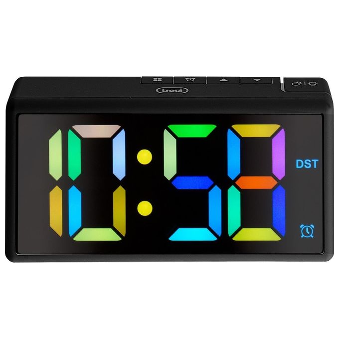 Trevi EC-886 Orologio Digitale Nero con Grande Display Multicolor