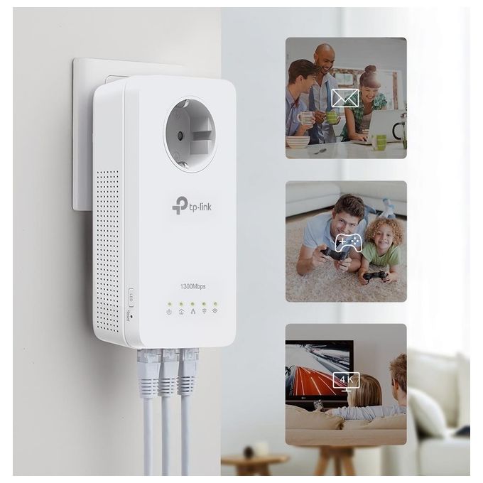 TP-Link TL-WPA1300P KIT 1300 Mbit-s Collegamento Ethernet LAN Wi-Fi Bianco 3 Pezzi