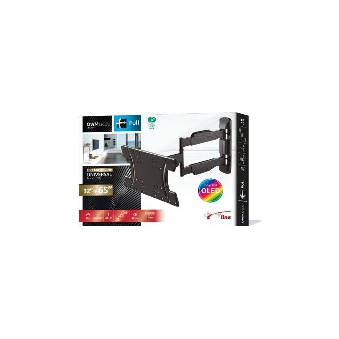 G.b.s. Elettronica Supporto Owm-3265-3 per OLed e Flat Tv da 32'' a 65'' Due Bracci-3 Snodi Nero
