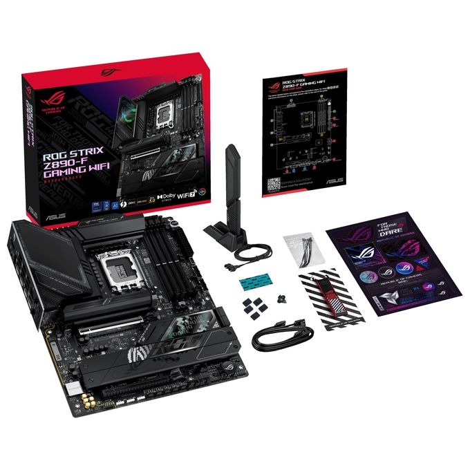 ASUS ROG Strix Z890-F Gaming WiFi Scheda Madre Intel ATX 16122 Fasi di Alimentazione Slot DDR5 PCIe 5.0 GPU di Nuova Generazione 5 Slot M.2 WiFi 7 AI Overclocking AI Networking II
