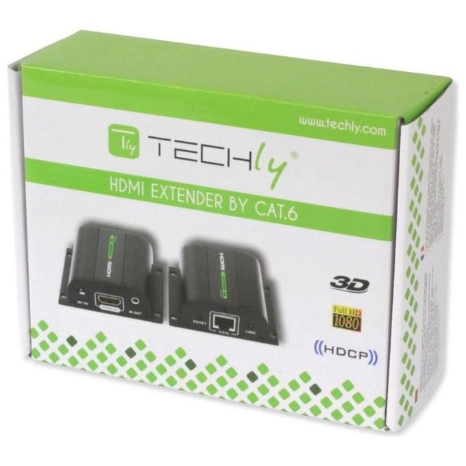 Techly Extender Hdmi Full Hd 3D IR su Cavo Cat.5E-6-6A-7 60m Autoregolato