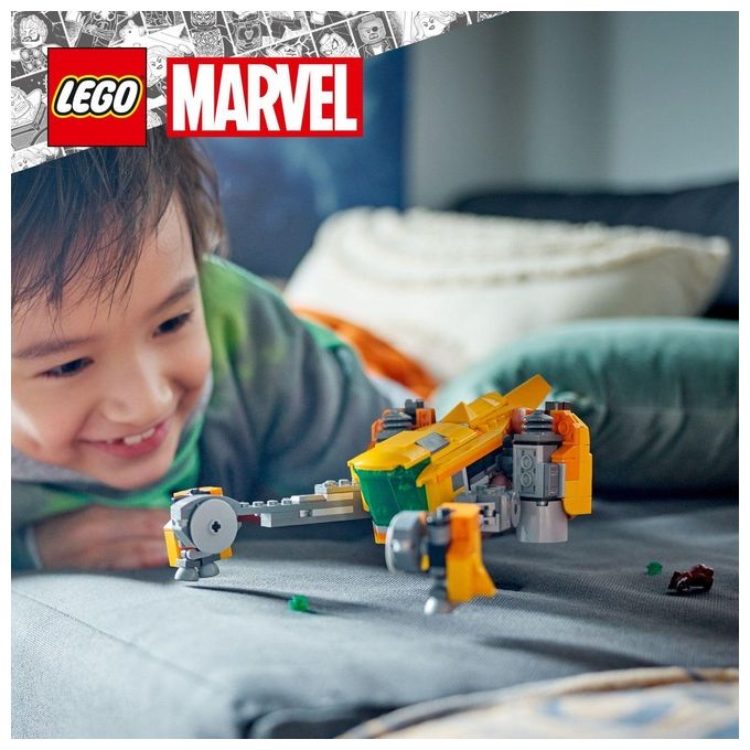 LEGO Marvel 76254 – L’Astronave di Baby Rocket, Set da Costruzione 330 Pezzi con Minifigure di Rocket e Baby Rocket, Eta' 8+