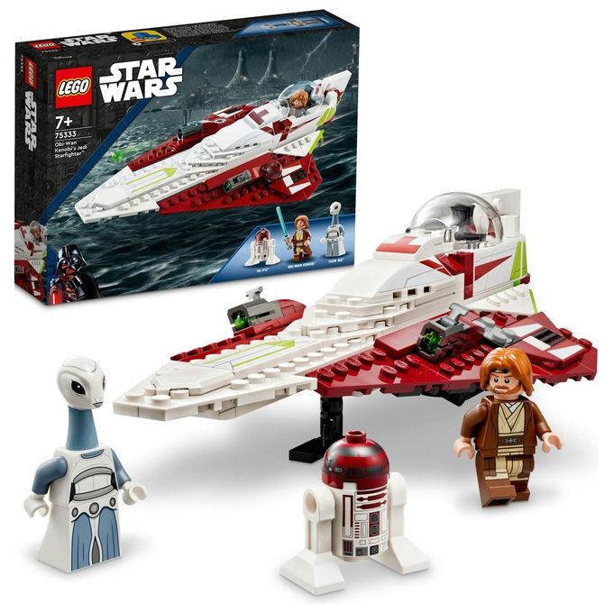 LEGO Star Wars 75333 Jedi Starfighter di Obi-Wan Kenobi, Set l'Attacco dei Cloni con Droide e Minifigure Taun We, Spada Laser