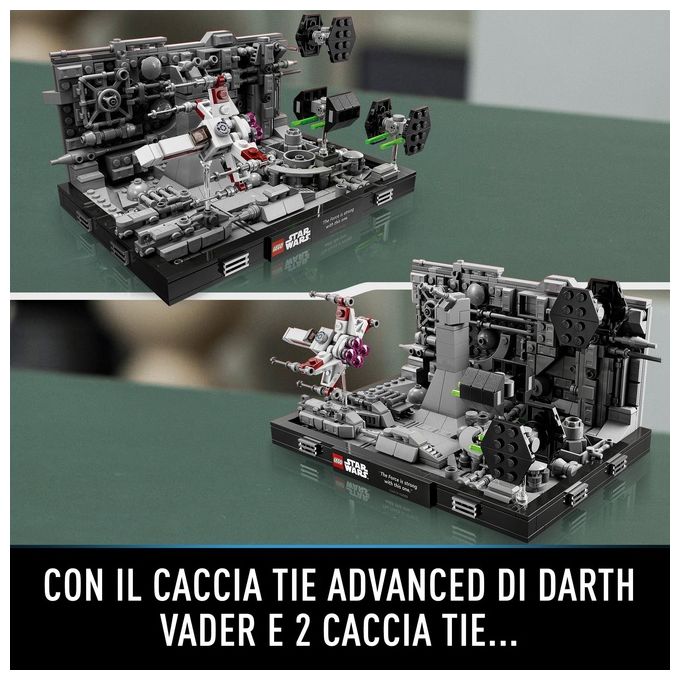 Lego star wars diorama volo trincea morte nera 75329 set costruzione 665 pezzi adulti