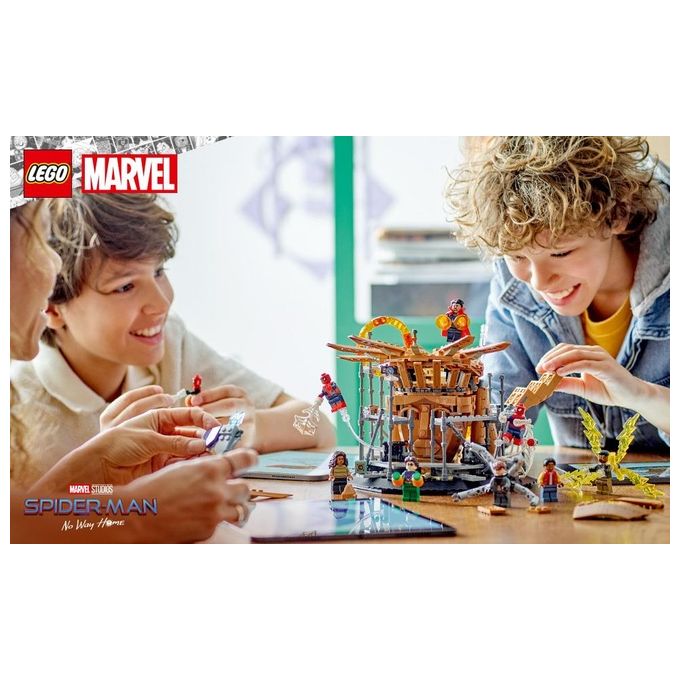 LEGO Marvel 76261 La Battaglia Finale di Spider-Man, Ricrea la Scena di Spider-Man: No Way Home con 3 Minifigure di Peter Parker