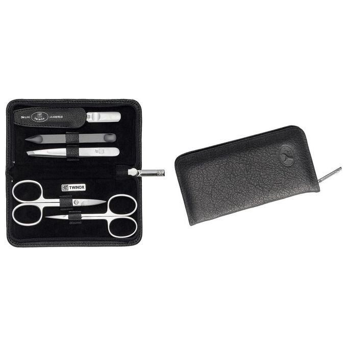 Zwilling TWINOX Yak Set Manicure e Pedicure Custodia Cerniera Lampo Nero 3 Pezzi