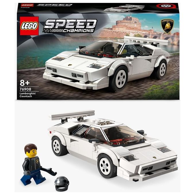 LEGO Speed Champions 76908 Lamborghini Countach, Giochi per Bambini di 8+ Anni, Auto Sportiva Giocattolo, Replica Supercar