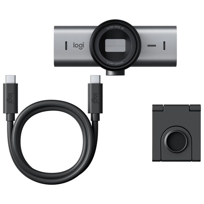 Logitech Webcam MX Brio 705 for Business 4K con Correzione Automatica della Luminosita' Ultra HD Inquadratura Automatica Show Mode USB-C Compatibile con Microsoft Teams Zoom Google Meet Grafite