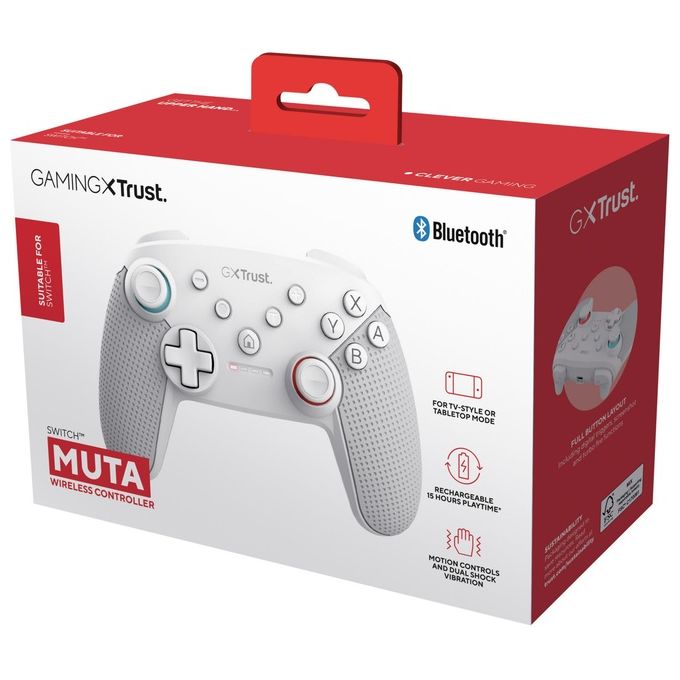 Trust GXT 1246W MUTA Bianco Bluetooth Gamepad Nintendo Switch-Nintendo Switch Lite