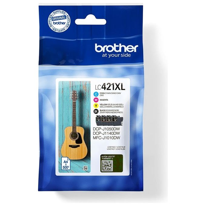 Brother LC-421XLVAL Pagepack 4 Pezzi Originale Resa Elevata Nero-Ciano-Magenta-Giallo