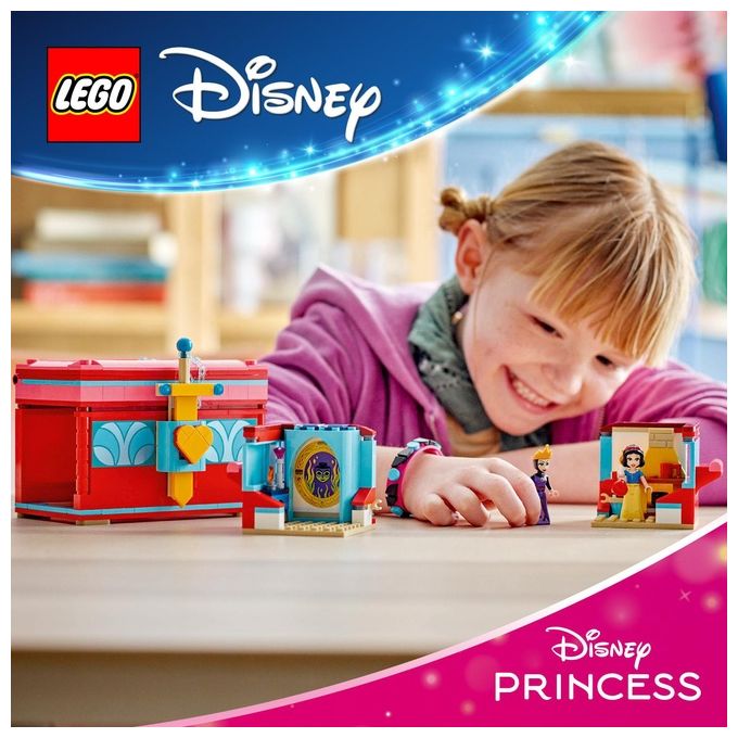 LEGO Disney Portagioie di Biancaneve Giocattolo Principesse da Costruire Giochi per Bambine e Bambini da 6 Anni con Mini Bamboline Accessori e un Braccialetto Personalizzabile Idea Regalo 43276