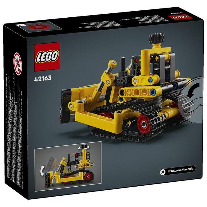 LEGO Technic 42163 Bulldozer da Cantiere, Giochi per Bambini e Bambine di 7+ Anni, Regalo per Amanti dei Veicoli Giocattolo