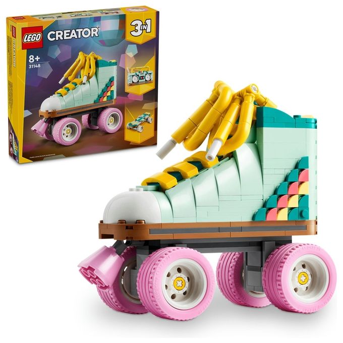 LEGO Creator 31148 3in1 Pattino a Rotelle Retro' Trasformabile in Mini Skateboard o Radio Giocattolo, Giochi per Bambini 8+