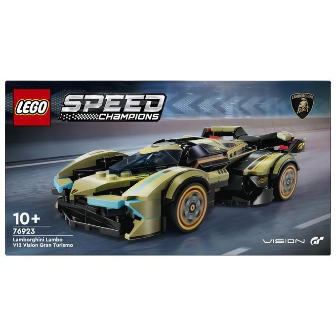 LEGO Speed Champions Super Car Lamborghini Lambo V12 Vision GT Macchina Giocattolo per Bambini da 10 Anni Modellino di Auto da Costruire con Minifigure del Pilota Idea Regalo da Collezione 76923
