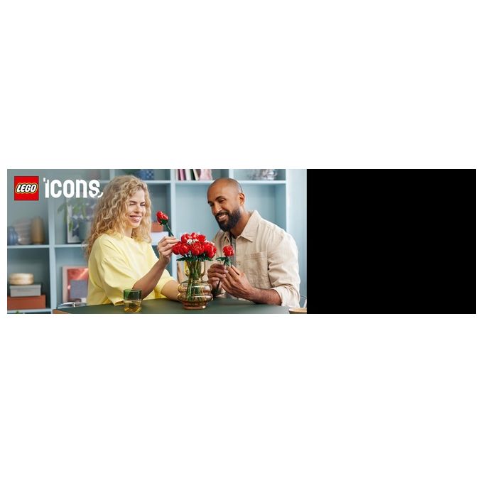 LEGO Icons 10328 Bouquet di Rose, Set Fiori Finti per Adulti, Decorazione Casa, Idea Regalo per Lei o Lui, Collezione Botanica