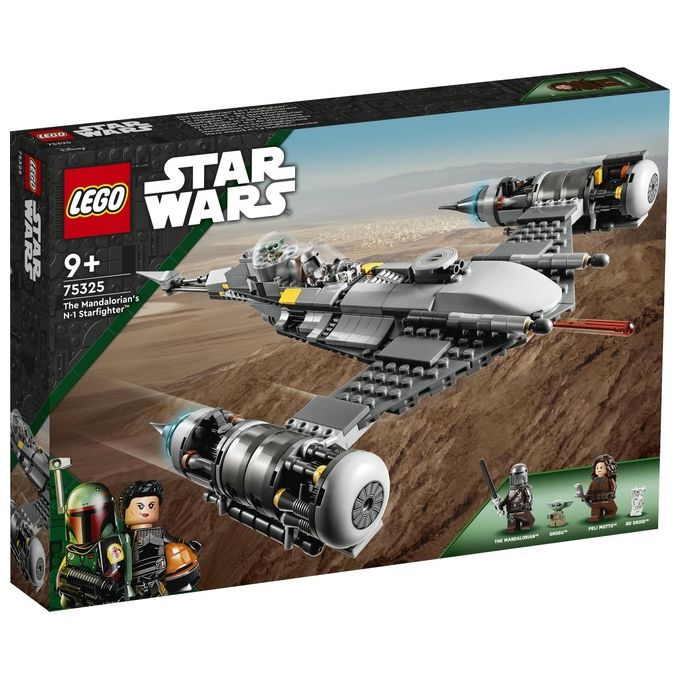 LEGO Star Wars 75325 Starfighter N-1 del Mandaloriano, Personaggi Peli Motto, Droide BD e Baby Yoda, Giocattolo Costruibile