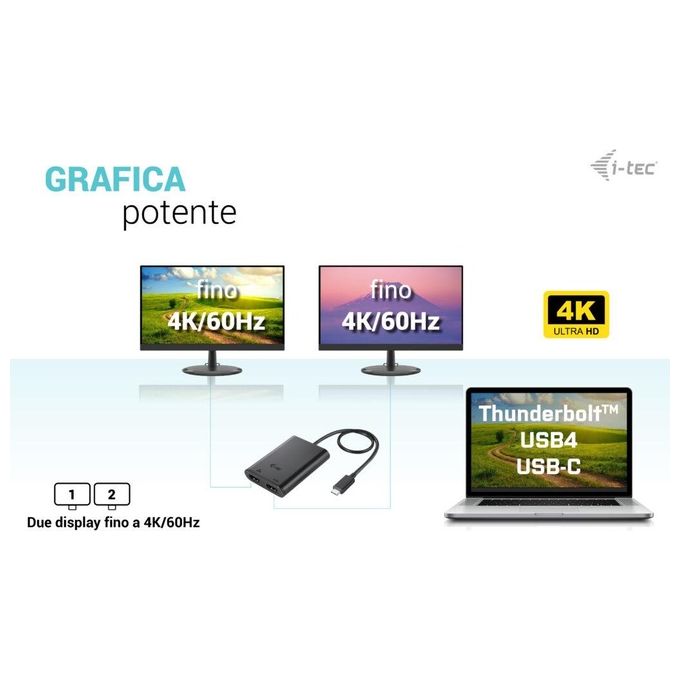 I-Tec USB-C Dual 4K-60Hz HDMI Video Adapter