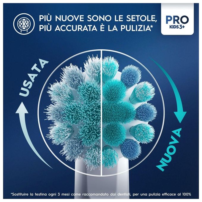 Braun Oral B Spazzolino Elettrico Pro Kids Spiderman Azzurro e Bianco