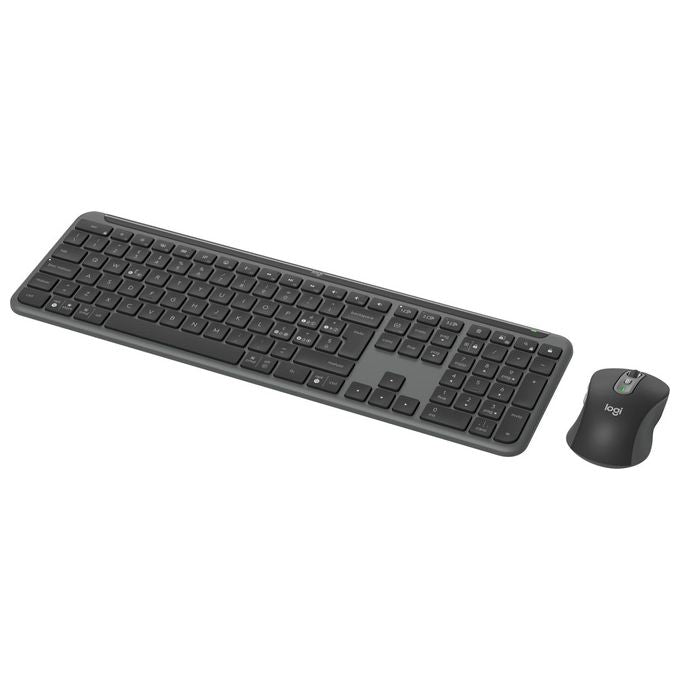 Logitech MK950 Signature For Business Tastiera Mouse Incluso Ufficio Rf Senza Fili  Bluetooth Qwerty Italiano Grafite
