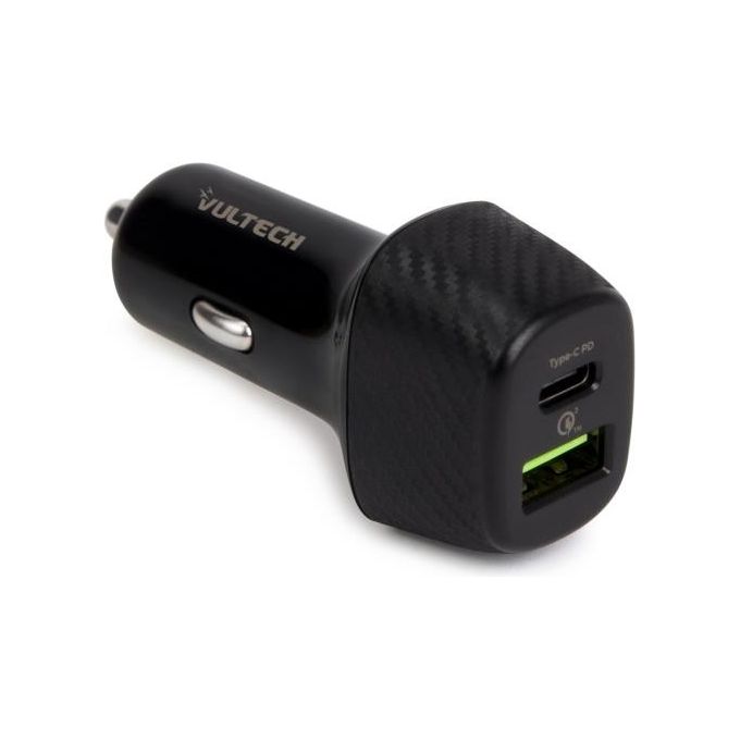 Vultech Caricatore da Auto con Usb 18W e Type-C 27W Quickcharge 3.0